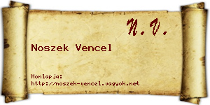 Noszek Vencel névjegykártya